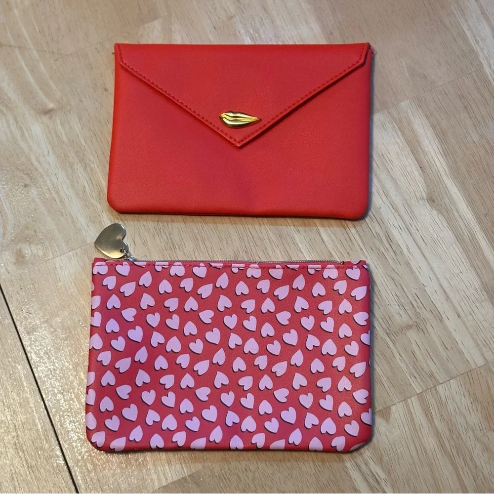 ipsy Red and Pink Heart Makeup Organizers